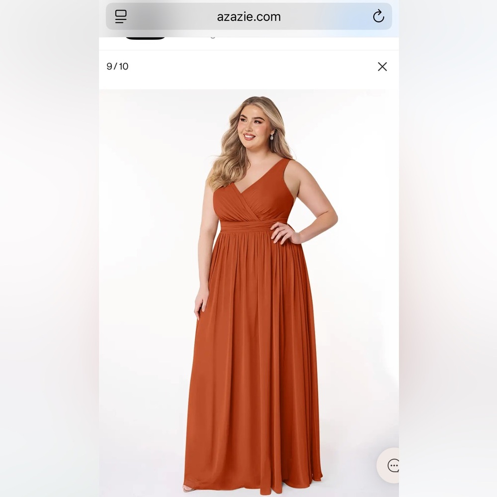 Elegant AZAZIE Burnt Orange Bridesmaid Dress
